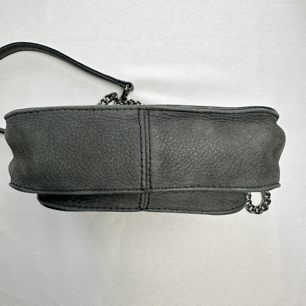 Rebecca Minkoff Purse S Charcoal Suede Studded Chain Crossbody Velvety‎ Baddie - Picture 4 of 16